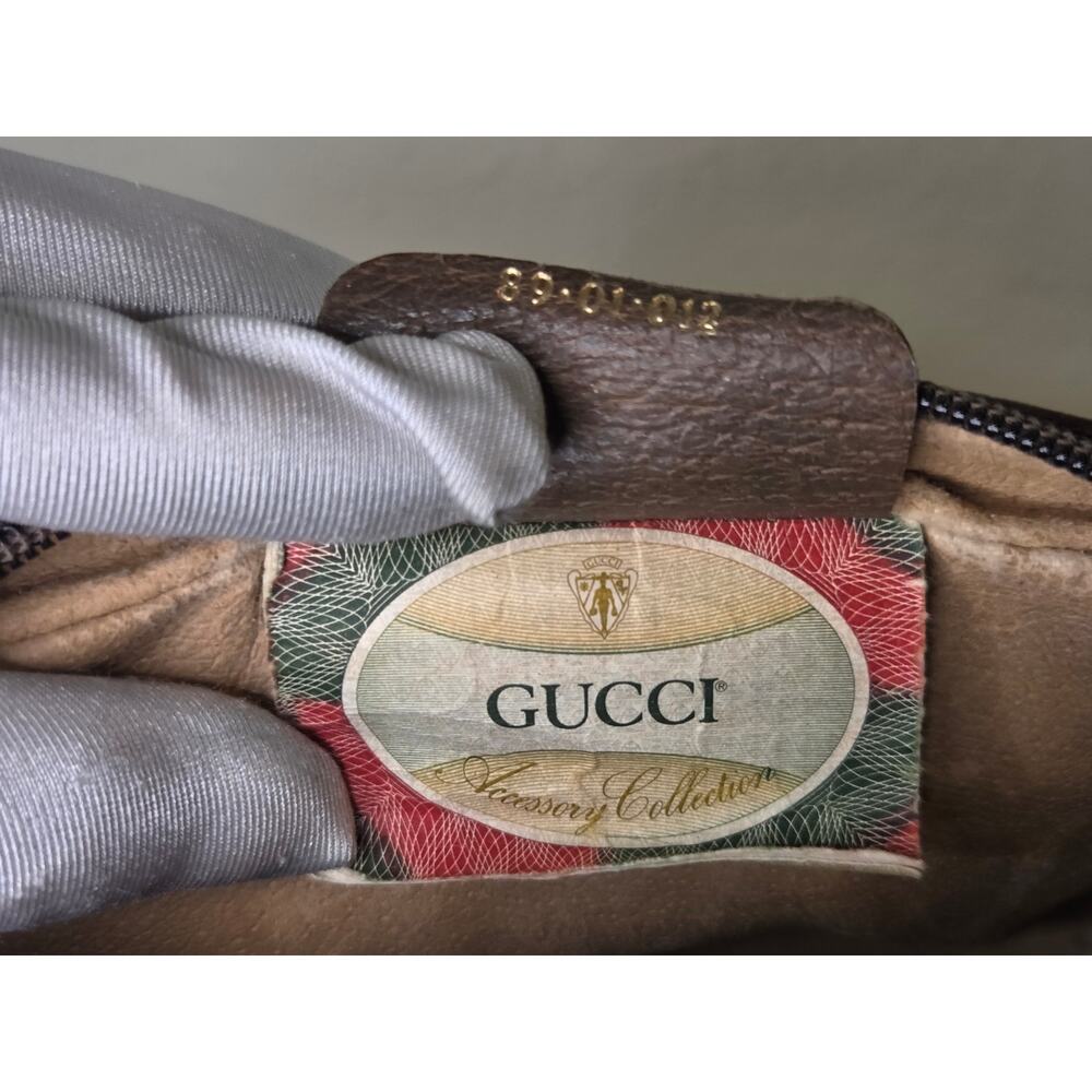 Gucci GG Supreme Web Stripe Clutch Cosmetic Bag Pouch Brown Monogram Web Vintage - Picture 10 of 15